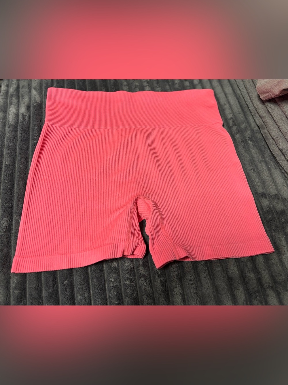 Colsie Ribbed Hot Pink Women’s High-Waist Bike Shorts